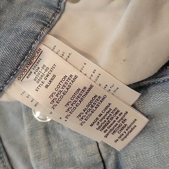 Good American Good Legs light wash Skinny Denim distressed Jeans size 4 / 27 - Picture 8 of 8